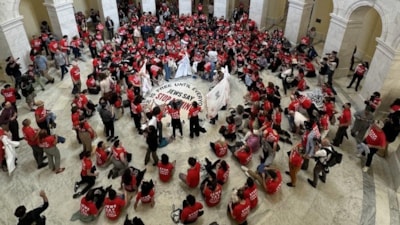 Savaş karşıtı Yahudilerden ABD Kongresi’nde İsrail protestosu