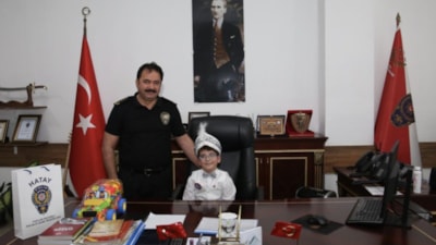 Hatay'da merhum polisin oğlu sünnetinde unutulmadı