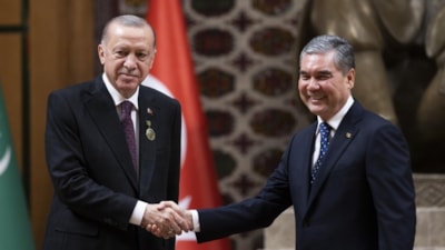 Cumhurbaşkanı Erdoğan Türkmenistan Milli Lideri ile görüştü