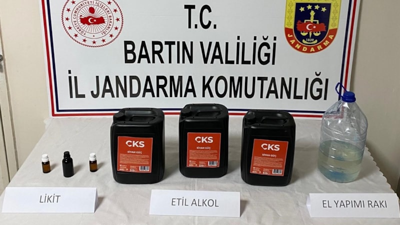 Bartın'da 15 litre etil alkol ele geçirildi