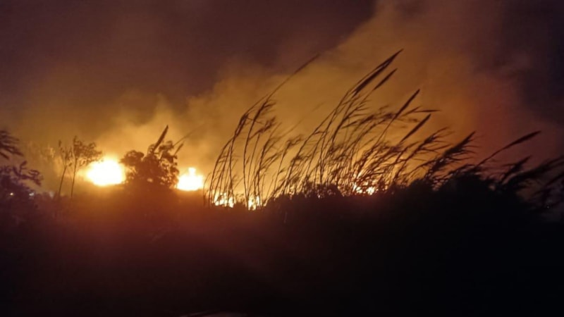 Hatay'da Antik Liman çevresinde yangın çıktı