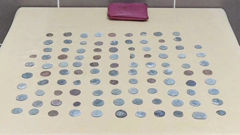Erzurum'da Bizans dönemine ait 104 sikke ele geçirildi