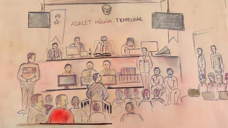 Yenidoğan Çetesi adliye ressamının çizimine yansıdı