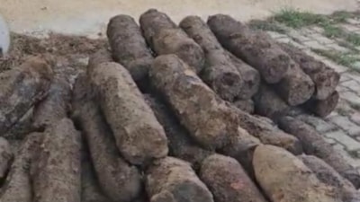 Çanakkale'de patlamamış 50 top mermisi bulundu