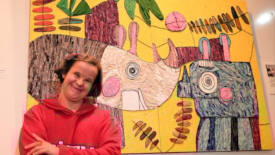 Mersin'in down sendromlu ressamı: Kalbindekileri tuvale aktarıyor