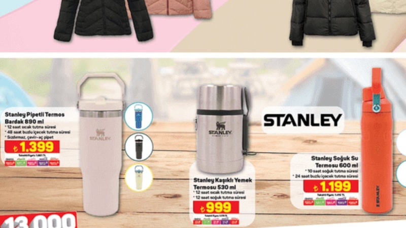 12 saat sıcak, 48 saat soğuk; A101'de Stanley serisi! 999 TL'den başlıyor...