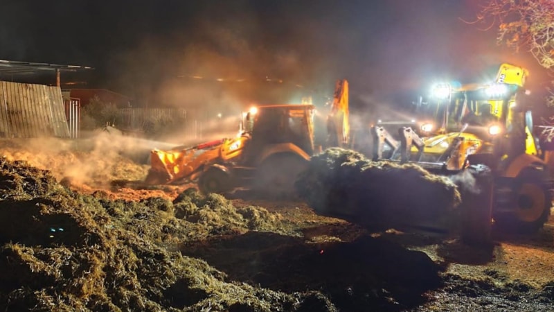 Hatay'da samanlık yangını