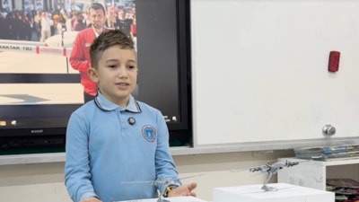 Yerli malı haftasında, ilkokul öğrencisi Bayraktar TB2 SİHA'yı anlattı