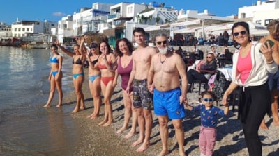 Bodrum'da yeni yılın ilk günü deniz keyfi