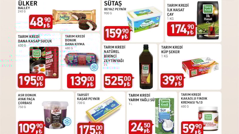 Tarım Kredi'de hasat fırsatları: 2 lt zeytinyağı 525 TL; 1 kg çay 174 TL, 1 kg küp şeker 39.90 TL...