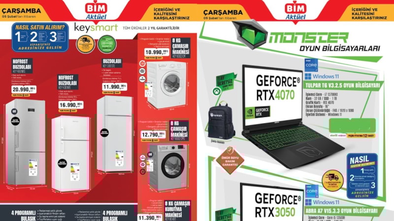 BİM'e Monster Oyun Bilgisayarları Geliyor! BİM 5 Şubat Aktüel Ürünler