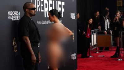 Kanye West ve Bianca Censori'den Grammy'de skandal