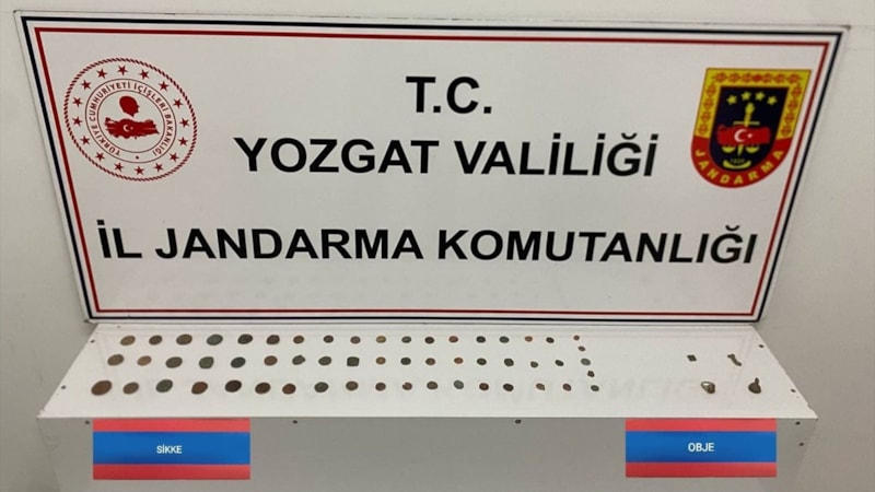 Yozgat'ta tarihi eser operasyonu: 56 sikke ve 4 obje ele geçirildi