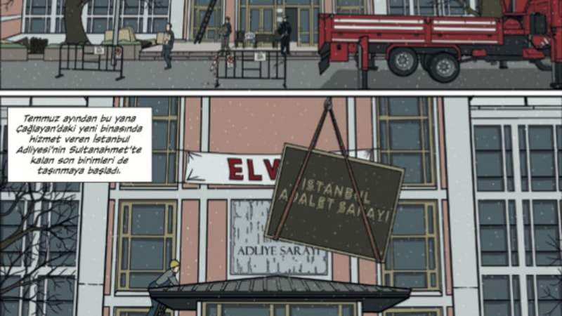 Çizgilerle Modern Türkiye Mimarlığı kitabında, tarihsel bilgi ve kurgular