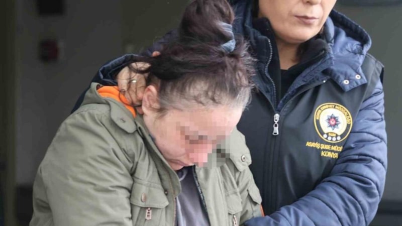 Konya'da intihar süsü vermeye çalışan cinayet zanlısı kadın tutuklandı