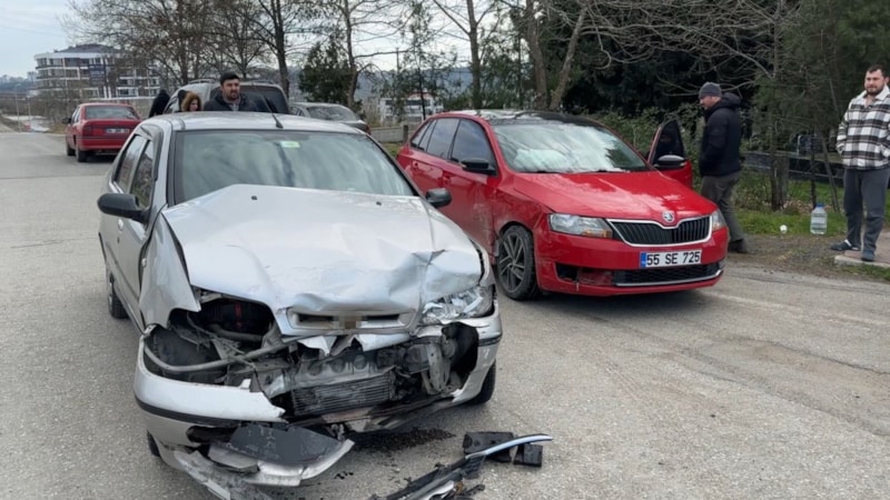 Samsun'da sıklıkla kazaların olduğu caddede yine kaza: 1 yaralı