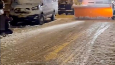 Etimesgut Belediyesi'nin yollar kar altındayken yaptığı imaj çalışması