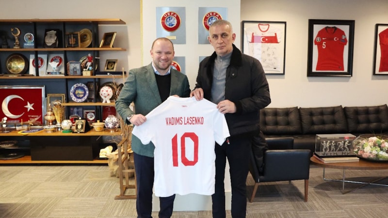 Letonya Futbol Federasyonu Başkanı'ndan, İbrahim Hacıosmanoğlu'na ziyaret