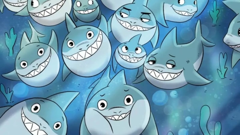 Zihin patlatan IQ testi! Sadece üstün zekalılar köpek balıklarının arasındaki balığı bulabiliyor