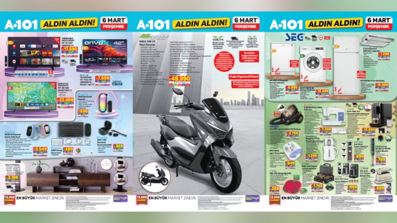 A101’den Kadınlar Günü jesti; Makyaj malzemeleri, keman, çiçek… A101 6 Mart Aktüel