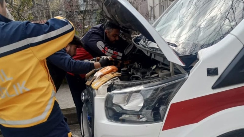 Zonguldak'ta ambulansın motor bölümüne giren kedi kurtarıldı