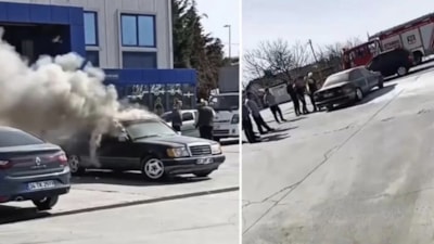 İstanbul'da muayeneden geçemeyen aracını ateşe verdi