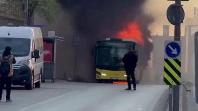 Ümraniye’de İETT otobüsünde yangın