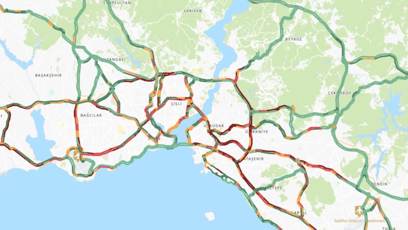İstanbul trafiğinde yağmur yoğunluğu