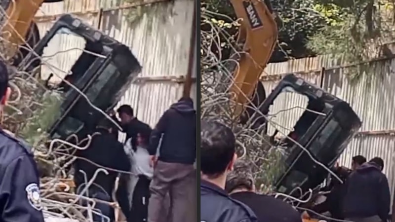 İstanbul'da kepçe operatörü 5’inci kattan düştü