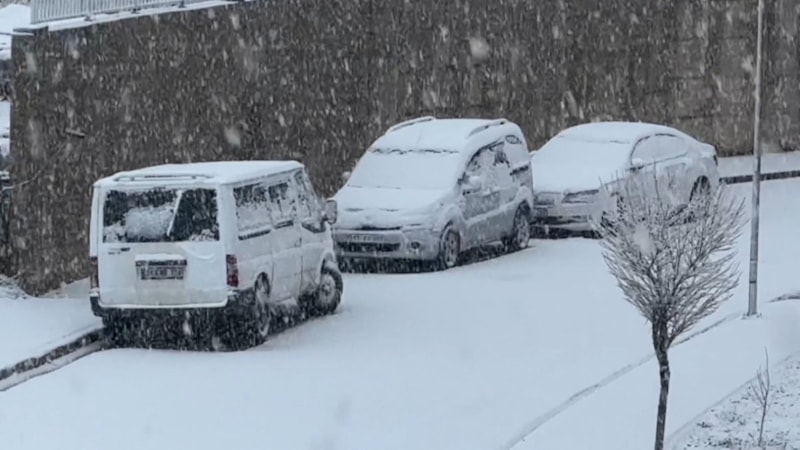 Hakkari'de nisan ayında lapa lapa kar yağışı