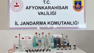 Afyonkarahisar'da sahte alkol üretip satan şahıs yakalandı
