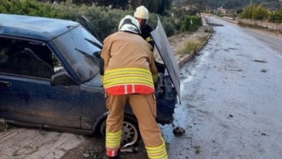 Hatay'daki kazada Tofaş hurdaya döndü