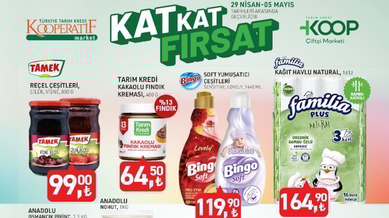 Tarım Kredi'de 29 Nisan - 05 Mayıs indirimleri: Afişi gören koşacak! Kağıt havlu, yumuşatıcı, çay, tavuk...
