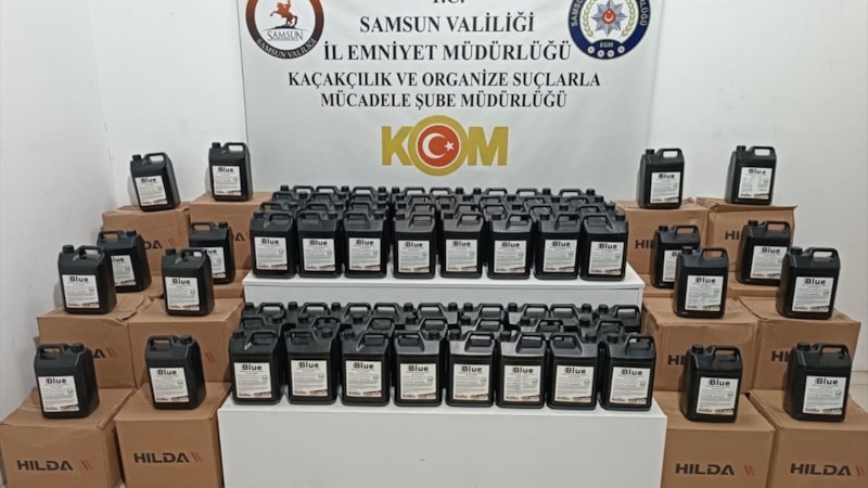 Samsun'da 1 ton kaçak etil alkol ele geçirildi