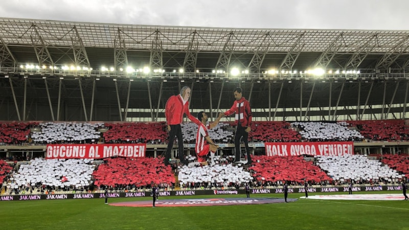 Sivasspor taraftarından Bodrum FK maçında koreografi