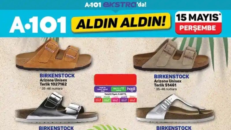 Sezon açıldı! A101'e Birkenstock terlikler geliyor: Üstelik 2.000 TL daha ucuz