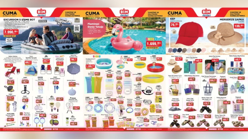 BİM’e yaz geldi, fiyatlar indi: Plaj ürünleri, şişme bot, şişme havuz, şezlong…