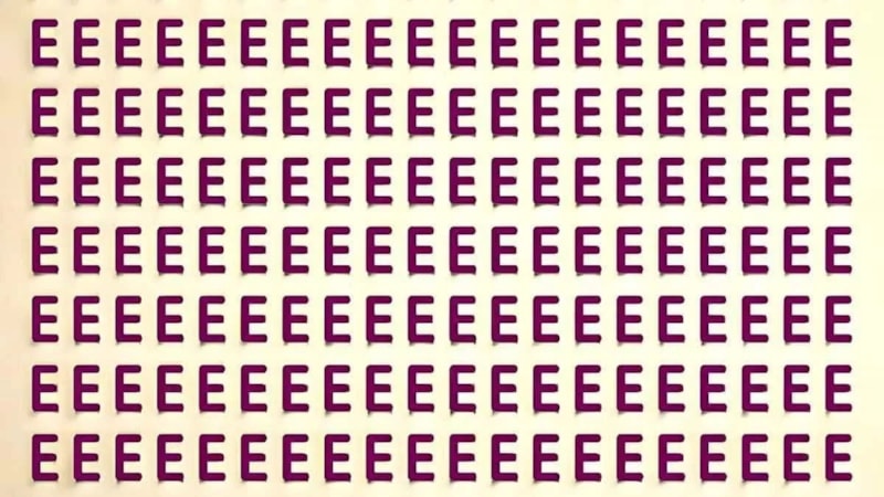 IQ sorusu: E’lerin arasındaki F’yi 7 saniyede bulan, zekasıyla parlıyor