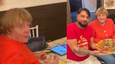 Angela Merkel, İtalya'da pizza yedi