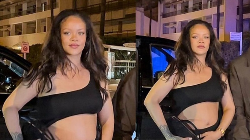 Rihanna ve ASAP Rocky Cannes'd aşk pozları! İddialı elbisesi dikkat çekti