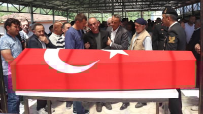 Samsun'da derede boğulan astsubay son yolculuğuna uğurlandı