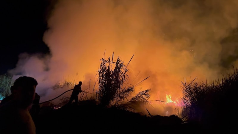Hatay'daki sazlık yangını söndürüldü