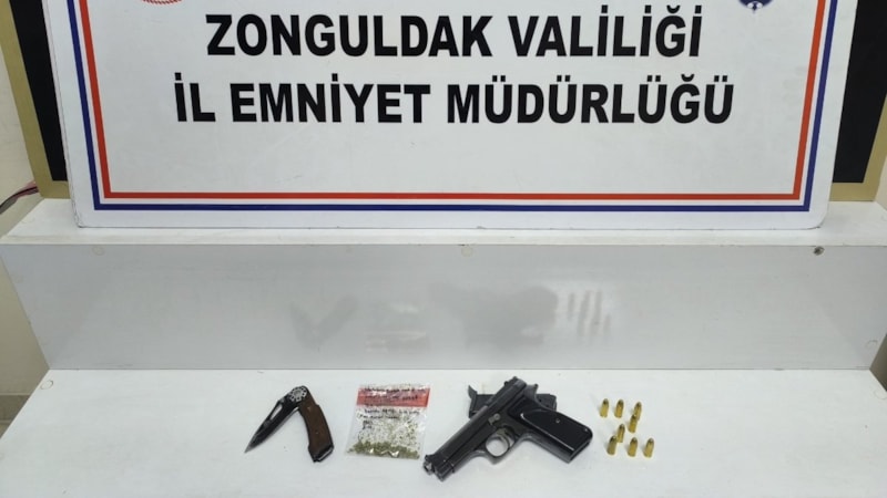 Zonguldak’ta silah ve uyuşturucu ele geçirildi