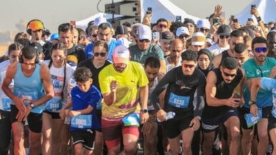 Mısır'daki Giza Piramitlerinde düzenlenen maraton, 40 ülkeden sporcuları ağırladı