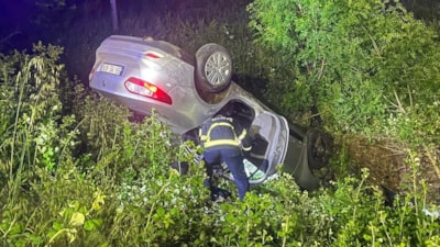 Samsun'da otomobil tarlaya uçtu: 1 yaralı