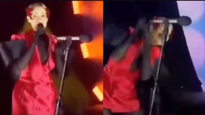 Derya Uluğ'a Şanlıurfa konserinde su şişesi fırlatıldı