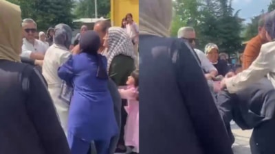 Bursa'da öğrencilerin okuma bayramında veliler birbirine girdi