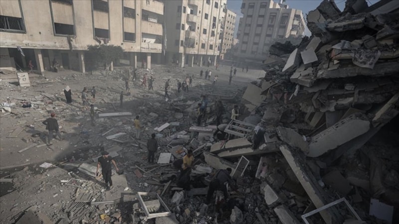 İsrail'in saldırıları sonrası Gazze'deki Huzaa beldesi  