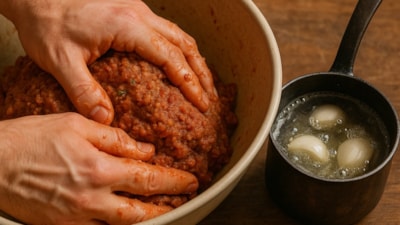 Sarımsakları kaynatıp suyunu ekleyin, 