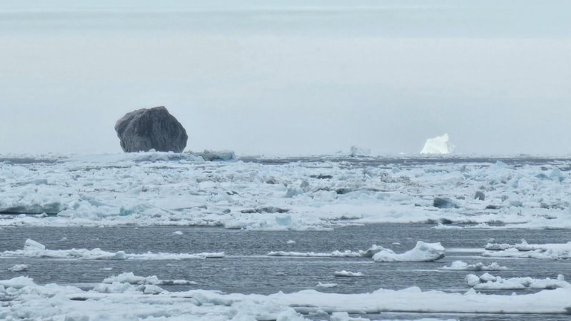 Nadir görülen siyah buz dağı dikkati çekti